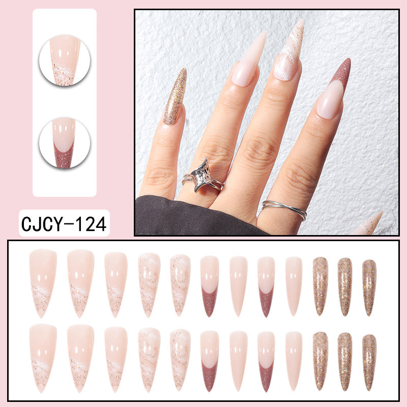 Wholesale Valentine's Day Wearable Nails Long Fake Nails Nail Patch Wearable Manicure Finished Products